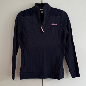 Vineyard Vines Navy Blue‎ Cotton 1/4 Zip Pullover Sweatshirt XXS 2K0564